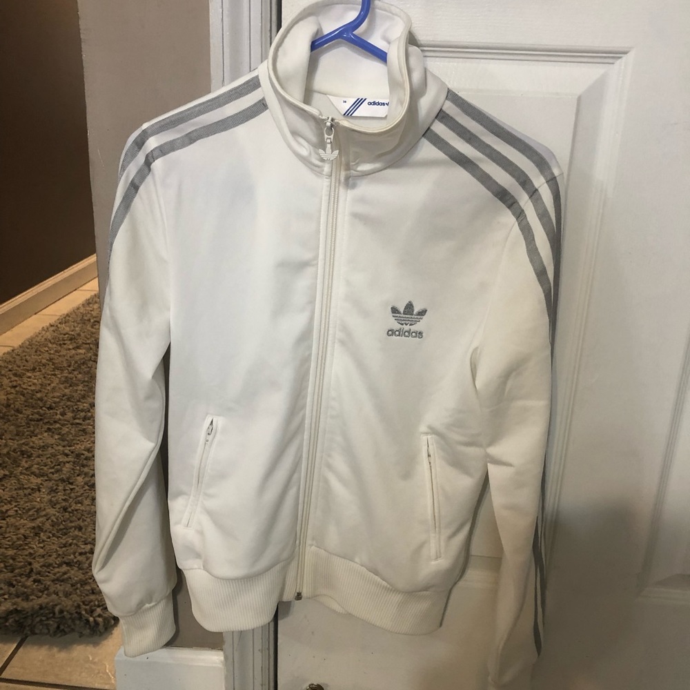 White with silver stripes
